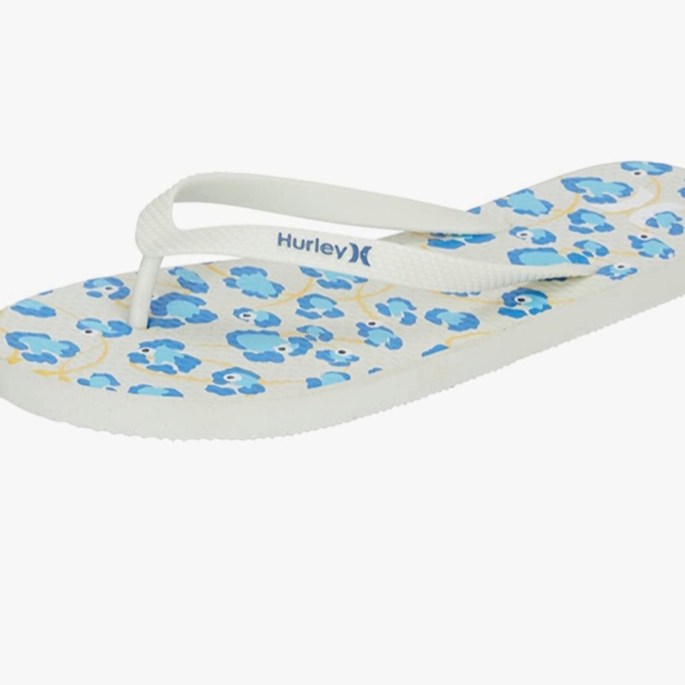 Hurley Flip Flops Cute Casual Summer Thongs Comfort Sandal Beach Wear NWT